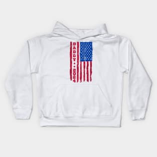 Promoted to daddy 2024 us american flag pregnancy annouce Kids Hoodie